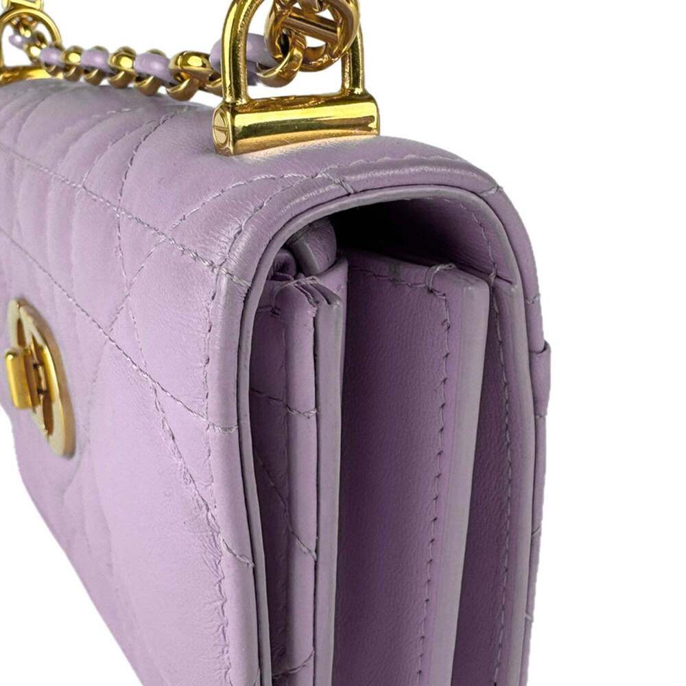 CHRISTIAN DIOR Purple Leather Shoulder Bag - Picture 8 of 13